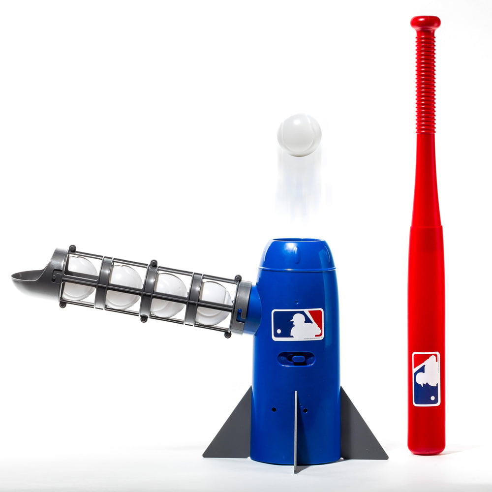 Franklin Sports vista frontal del Pop Rocket mostrando su forma de cohete y facilidad de uso