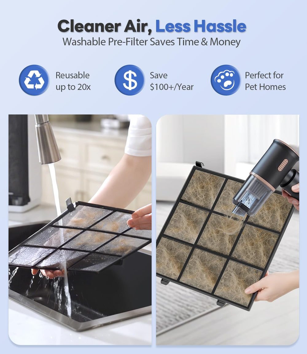 FreAire HAP607 control panel with PM2.5 display for instant air feedback