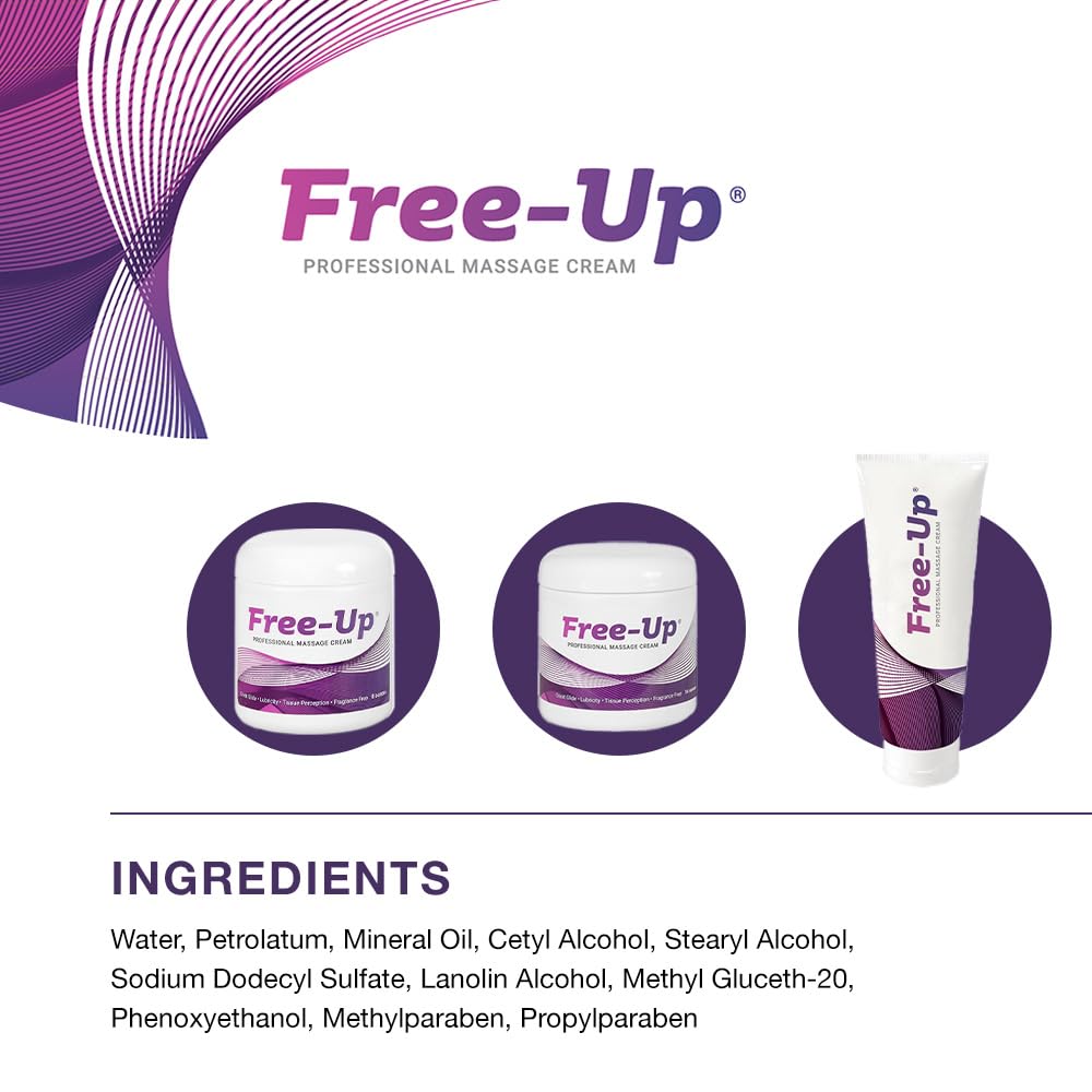 Free-Up etiqueta del tarro con ingredientes y beneficios visibles para profesionales