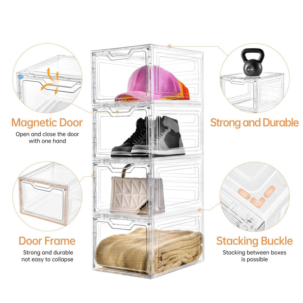 Freebat stacked bins side profile showing stable vertical storage benefit