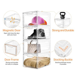 Freebat stacked bins side profile showing stable vertical storage benefit