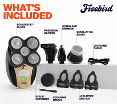 Freebird FlexSeries base con accesorios dispuestos que facilita el cambio rápido de piezas