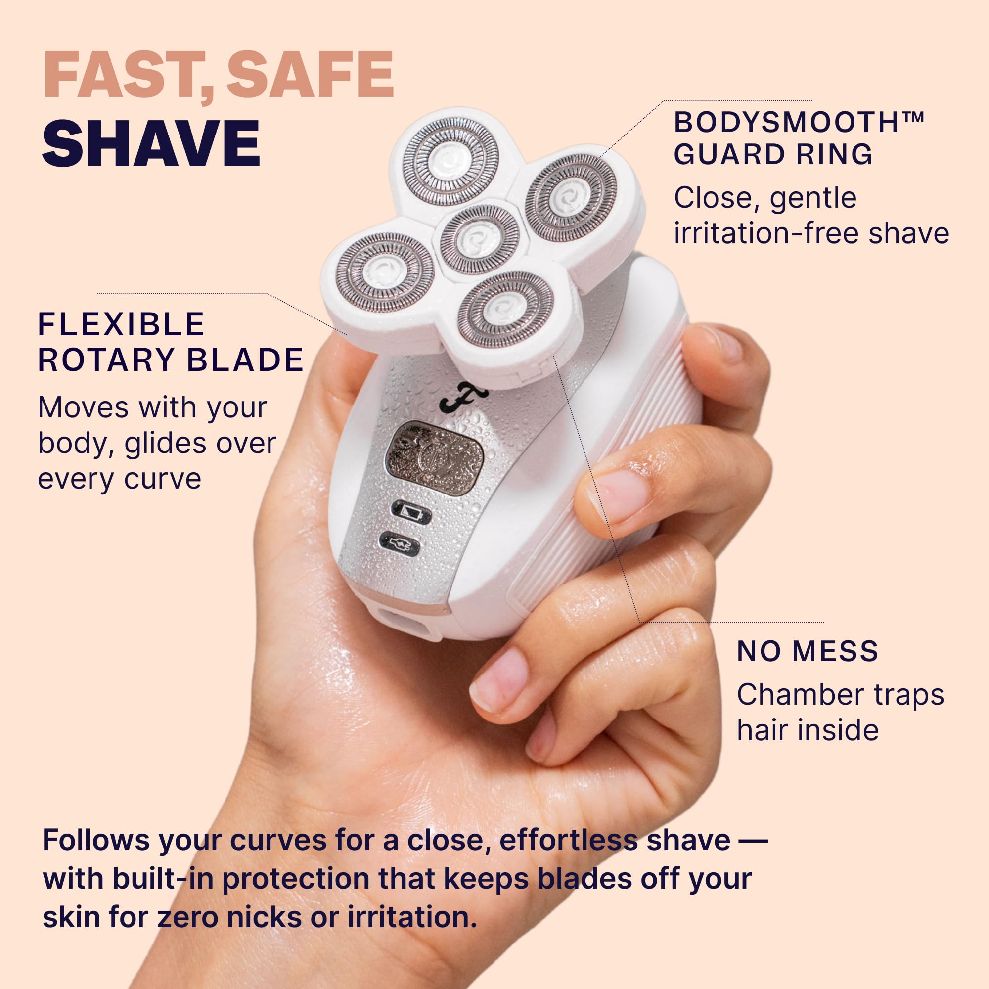 Freebird FlexSeries textura del cabezal que reduce irritación y protege piel
