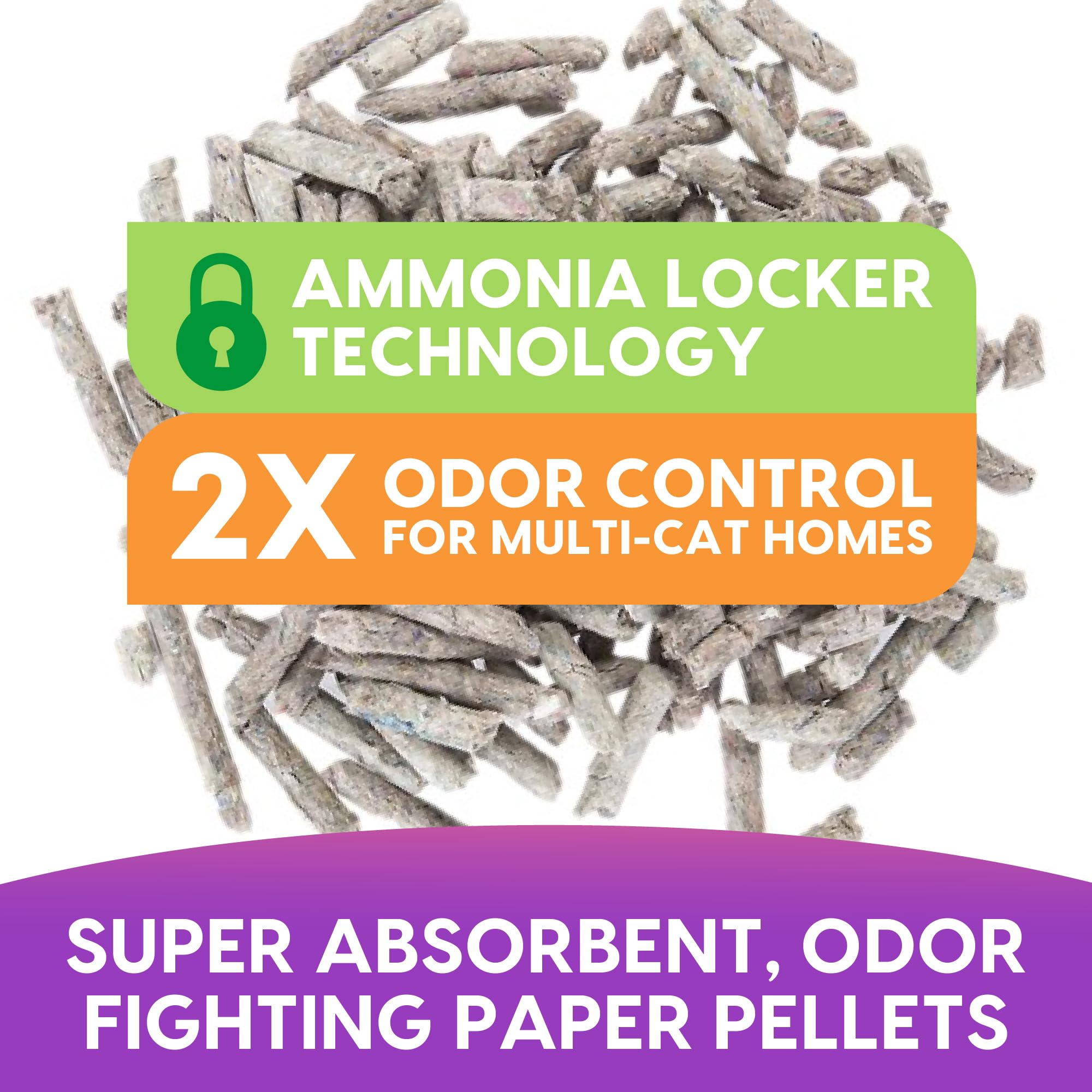 Litter box filled with Fresh News pellets demonstrating low dust and cleanliness