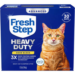 Fresh Step empaque frontal 17,5 lb muestra beneficios y fácil transporte