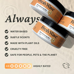 Fresh Wave primer plano de textura del gel resaltando acción de absorción