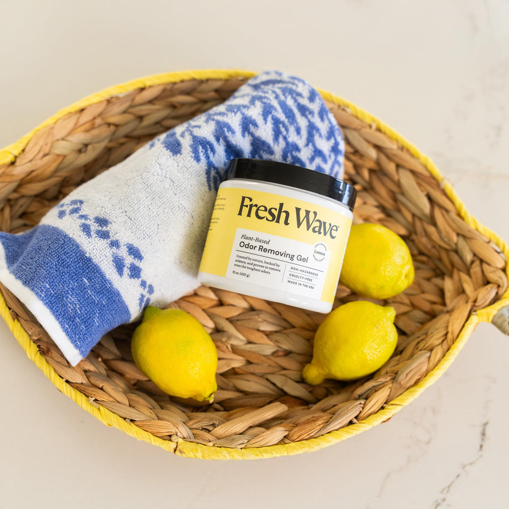Fresh Wave gel en sala iluminada, mantiene ambiente fresco sin enmascarar olores