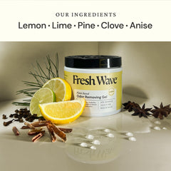 Fresh Wave primer plano de la textura del gel, absorbe olores sin fragancias artificiales
