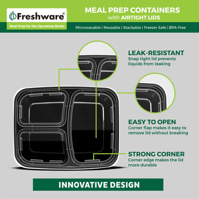 Freshware contenedores apilados en nevera, ahorran espacio y organizan
