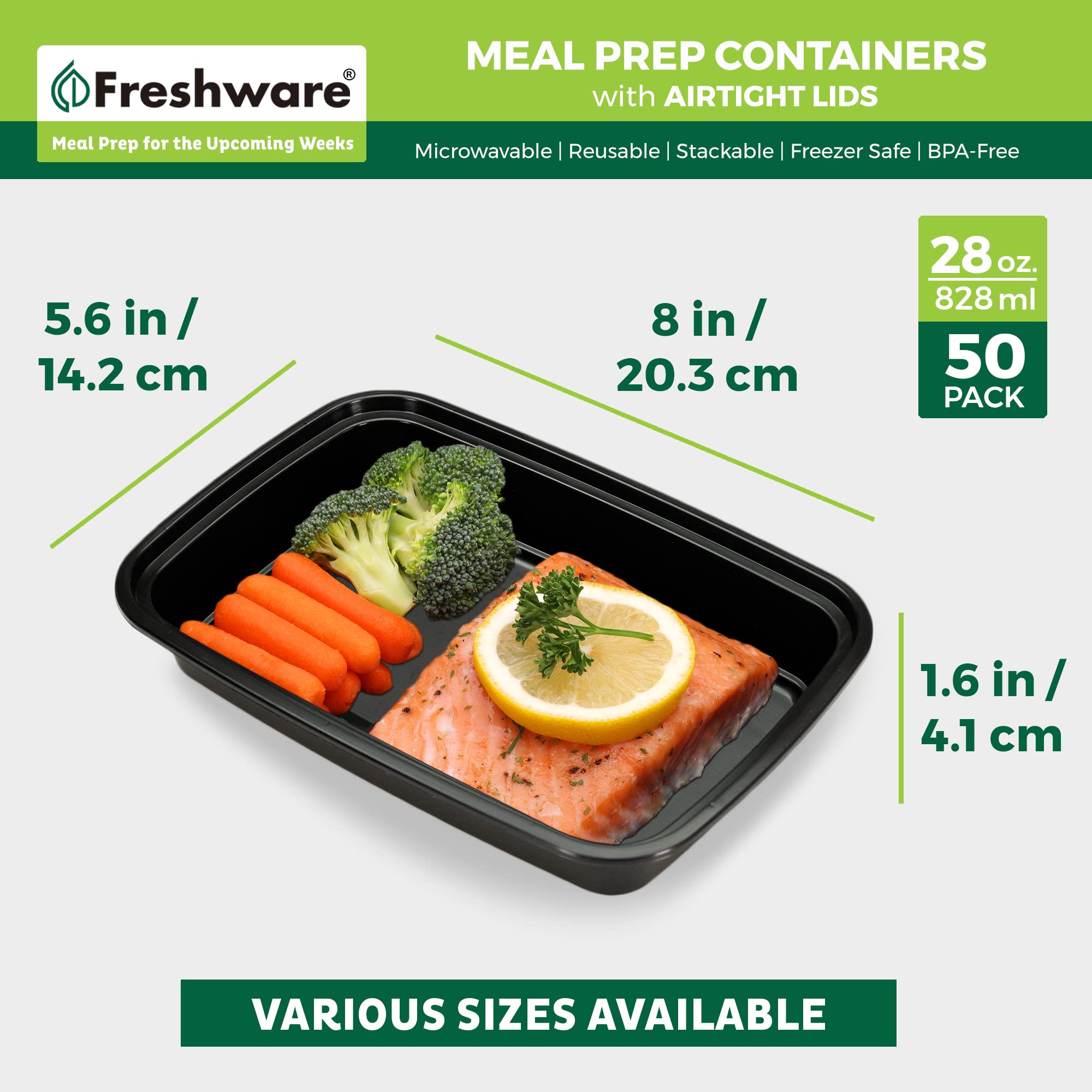 Freshware recipientes apilados en refrigerador optimizando espacio y organización