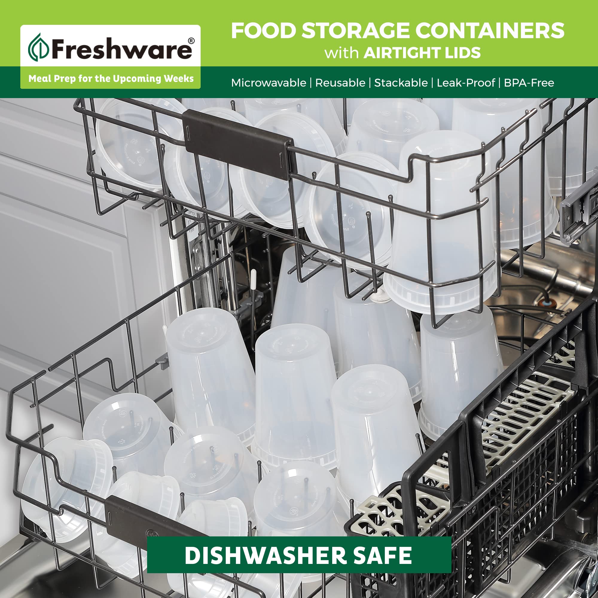 Freshware envase en mano para comparar tamaño y control de porciones