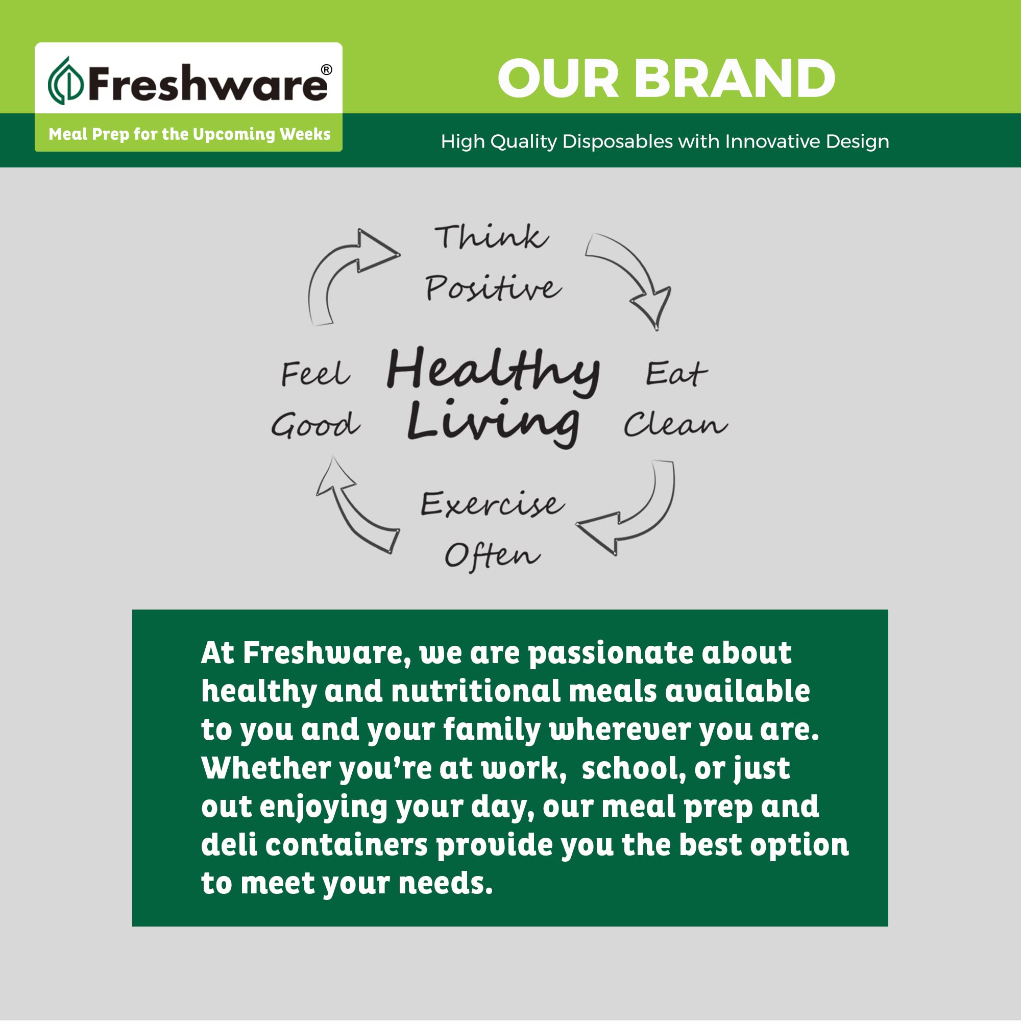 Freshware cajas usadas en catering para porciones y entregas rápidas