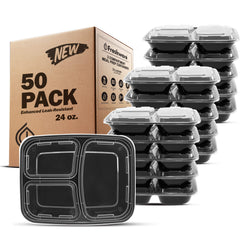 Freshware vista frontal del contenedor bento con tapa, conserva comidas organizadas
