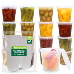 Freshware frontal del paquete con 48 contenedores, ahorro de espacio
