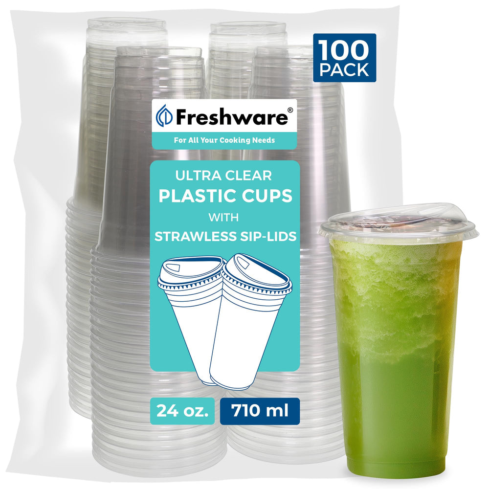 Freshware vaso frontal transparente mostrando capacidad y estilo elegante