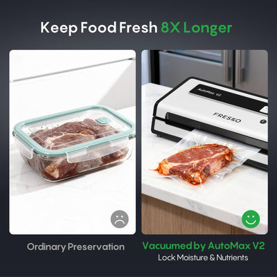 FRESKO size comparison on counter illustrating compact footprint and storage benefit