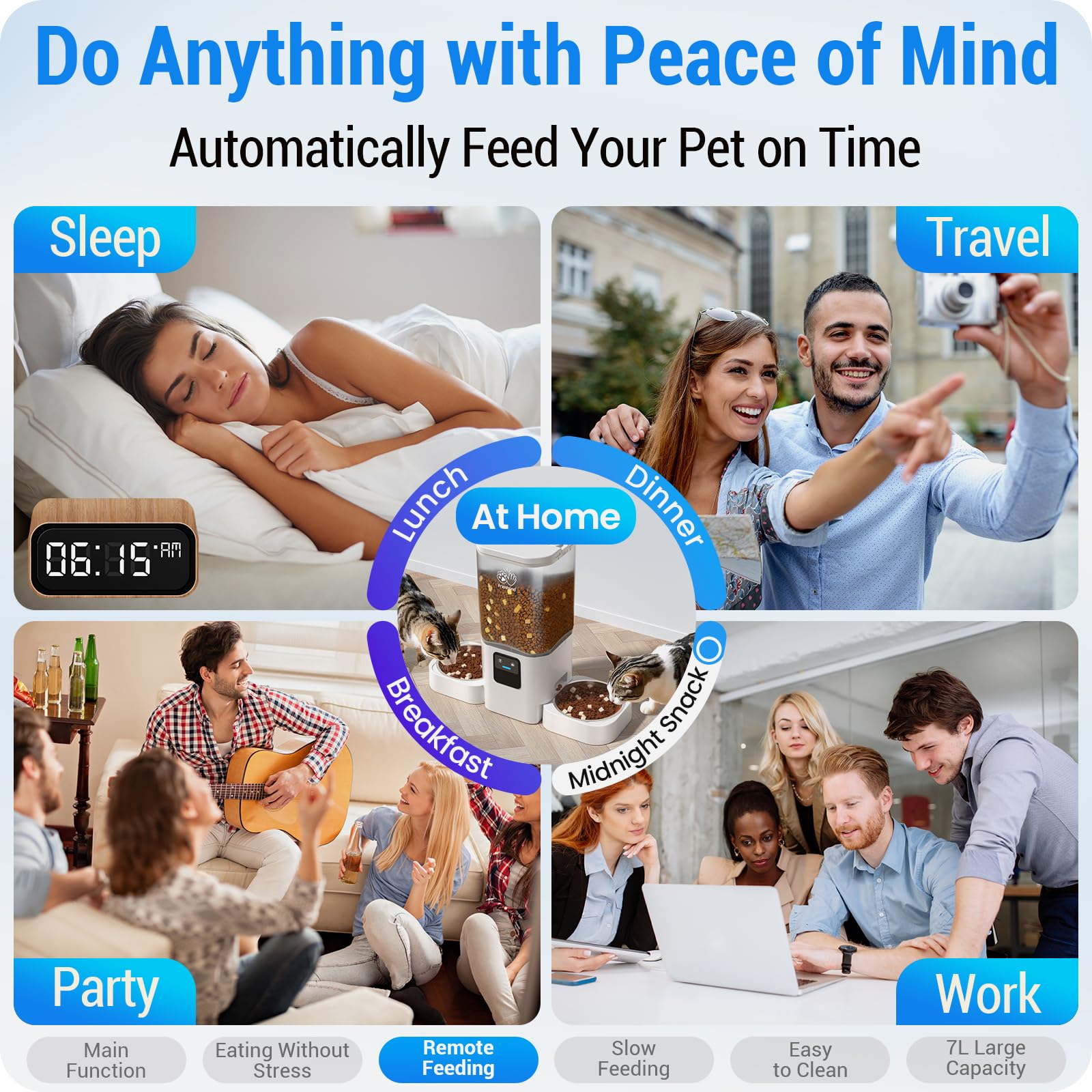 Frienhund pantalla de app Smart Life controlando raciones, gestión remota