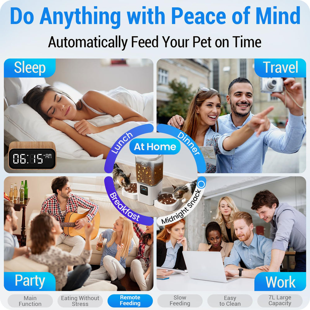 Frienhund pantalla de app Smart Life controlando raciones, gestión remota