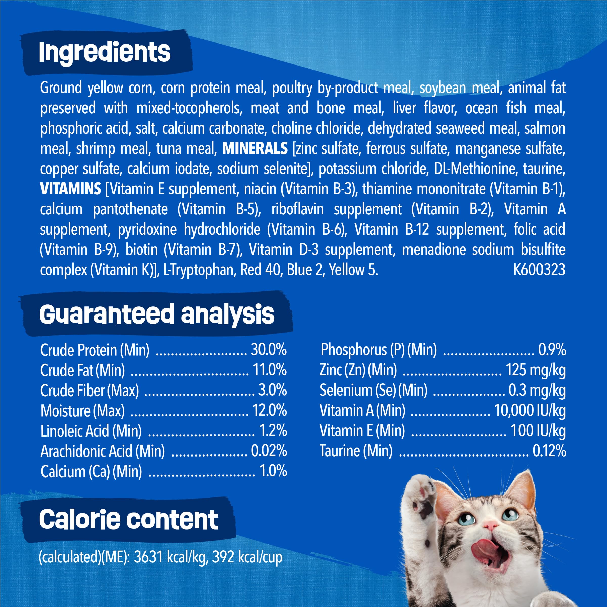 Friskies bolsa 22 lb al lado de objetos para comparar tamaño práctico