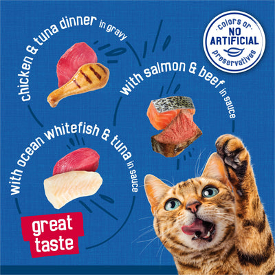 Friskies lata junto a una regla para visualizar tamaño real