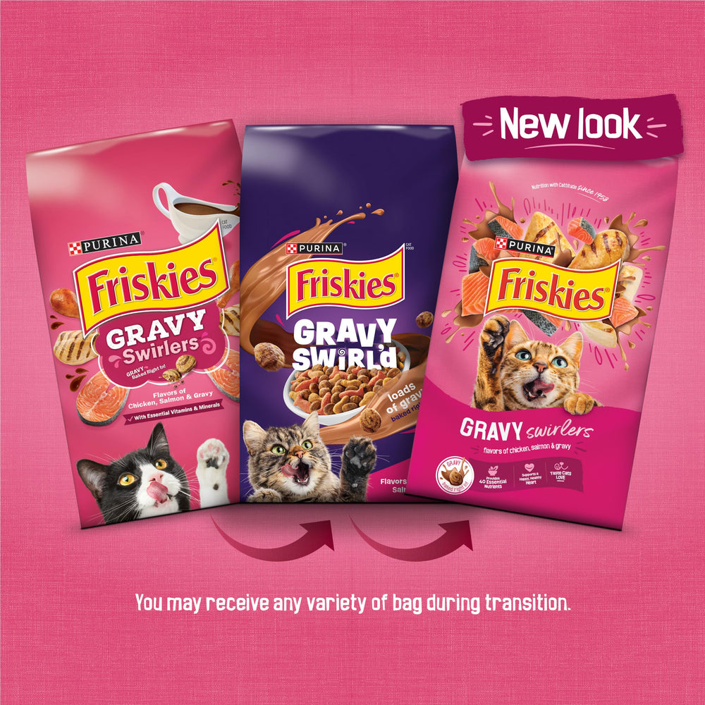 Friskies croqueta con veteado de salsa visible para mayor palatabilidad