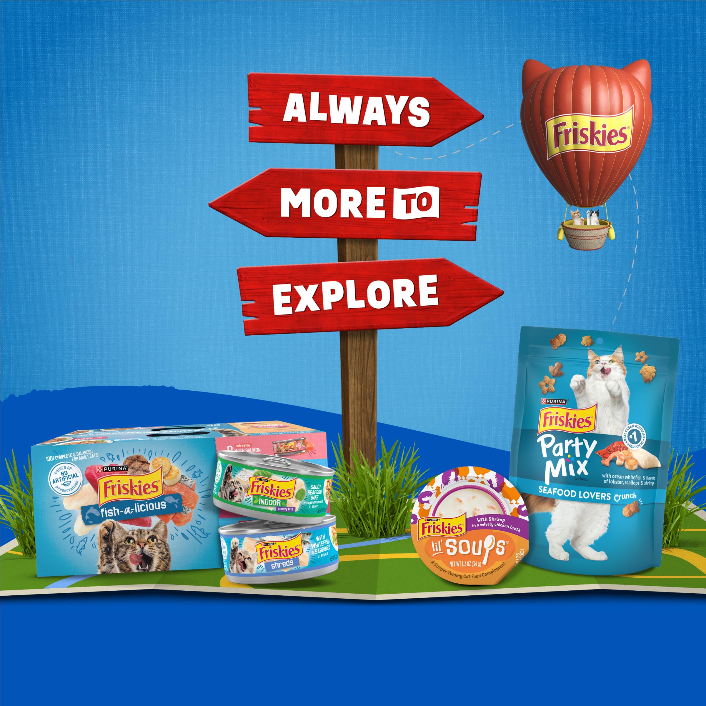 Friskies escena doméstica con gato saludable tras consumir la receta