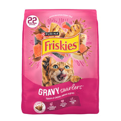 Friskies paquete frontal 22 lb mostrando diseño y beneficio nutricional