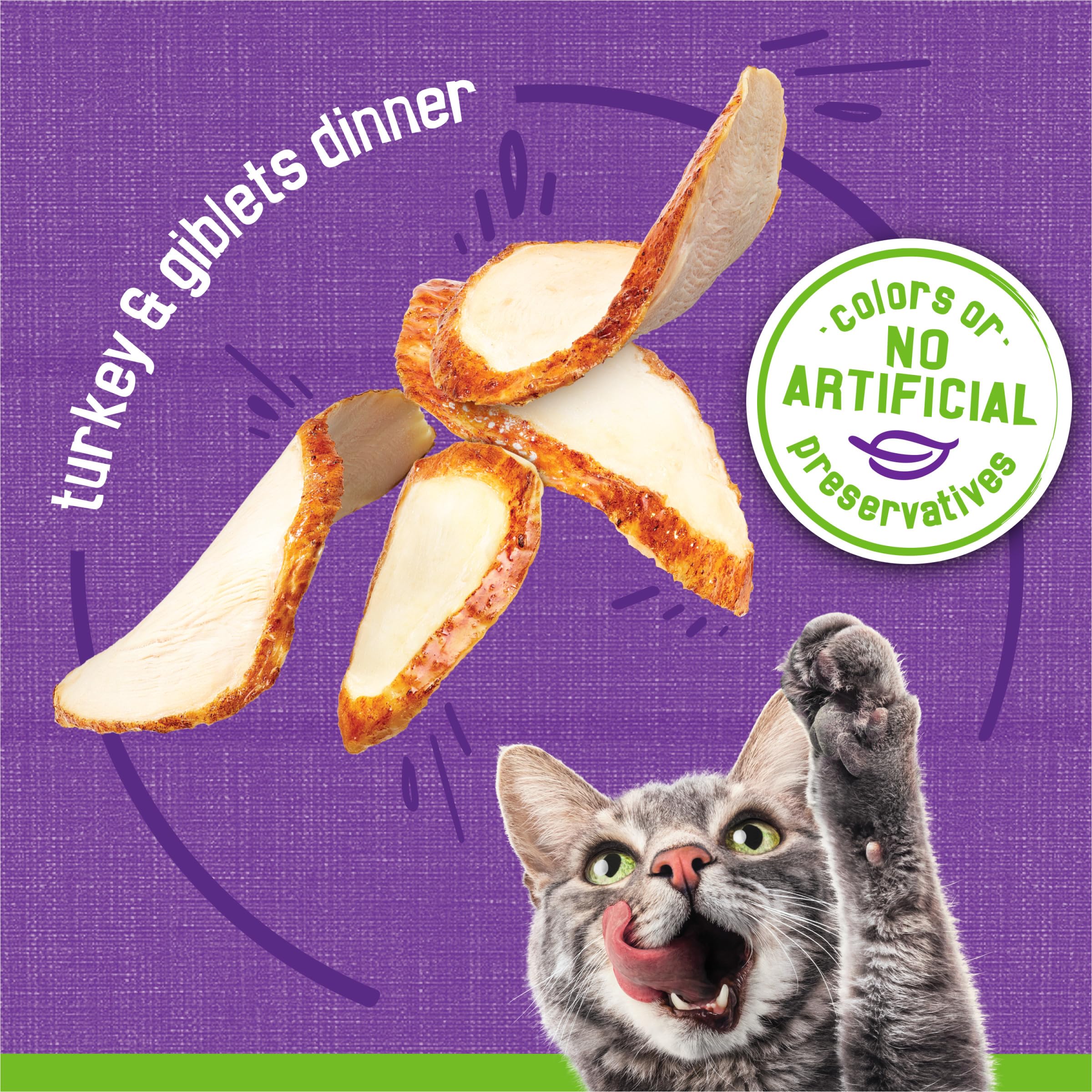 Friskies lata abierta sostenida en mano, muestra facilidad de uso