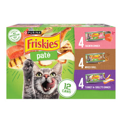 Friskies lata pack frontal mostrando diseño y cantidad útil