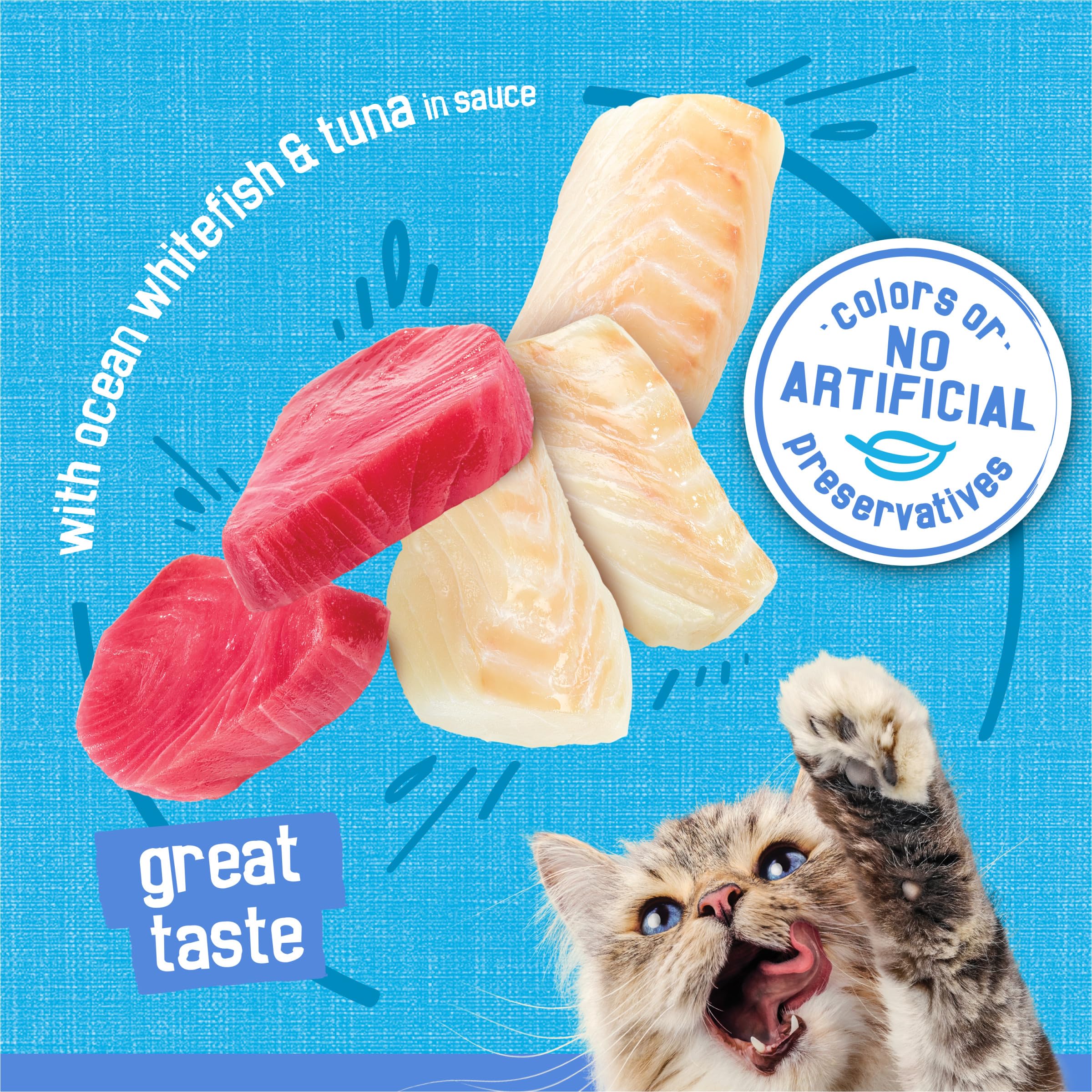 Friskies pack de 24 latas apiladas para almacenamiento prolongado