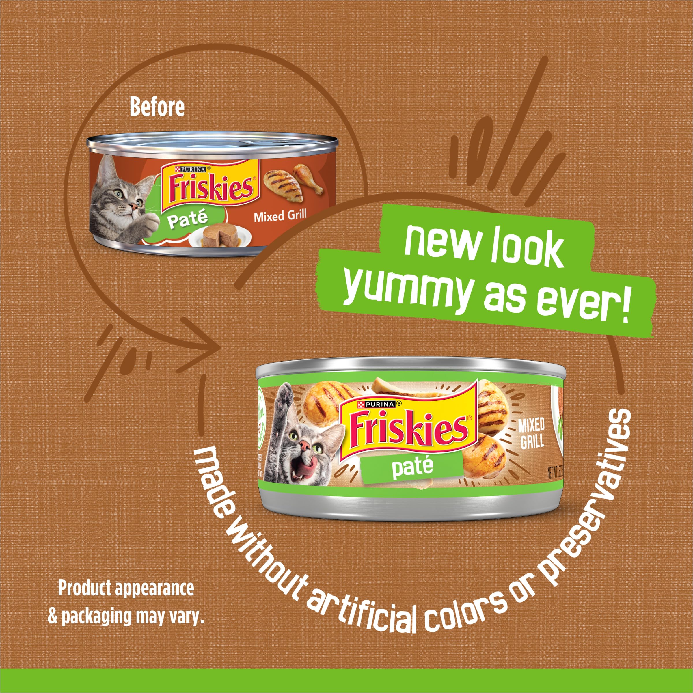 Friskies textura paté en primer plano para apetito fácil