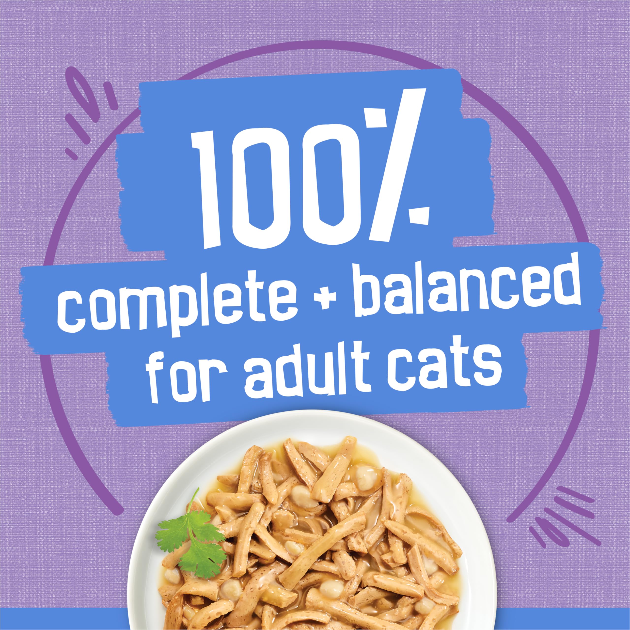 Friskies porción en cuenco con gato comiendo, fomenta ingesta