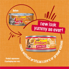 Friskies primer plano de trozos de pollo desmenuzado, aspecto apetitoso