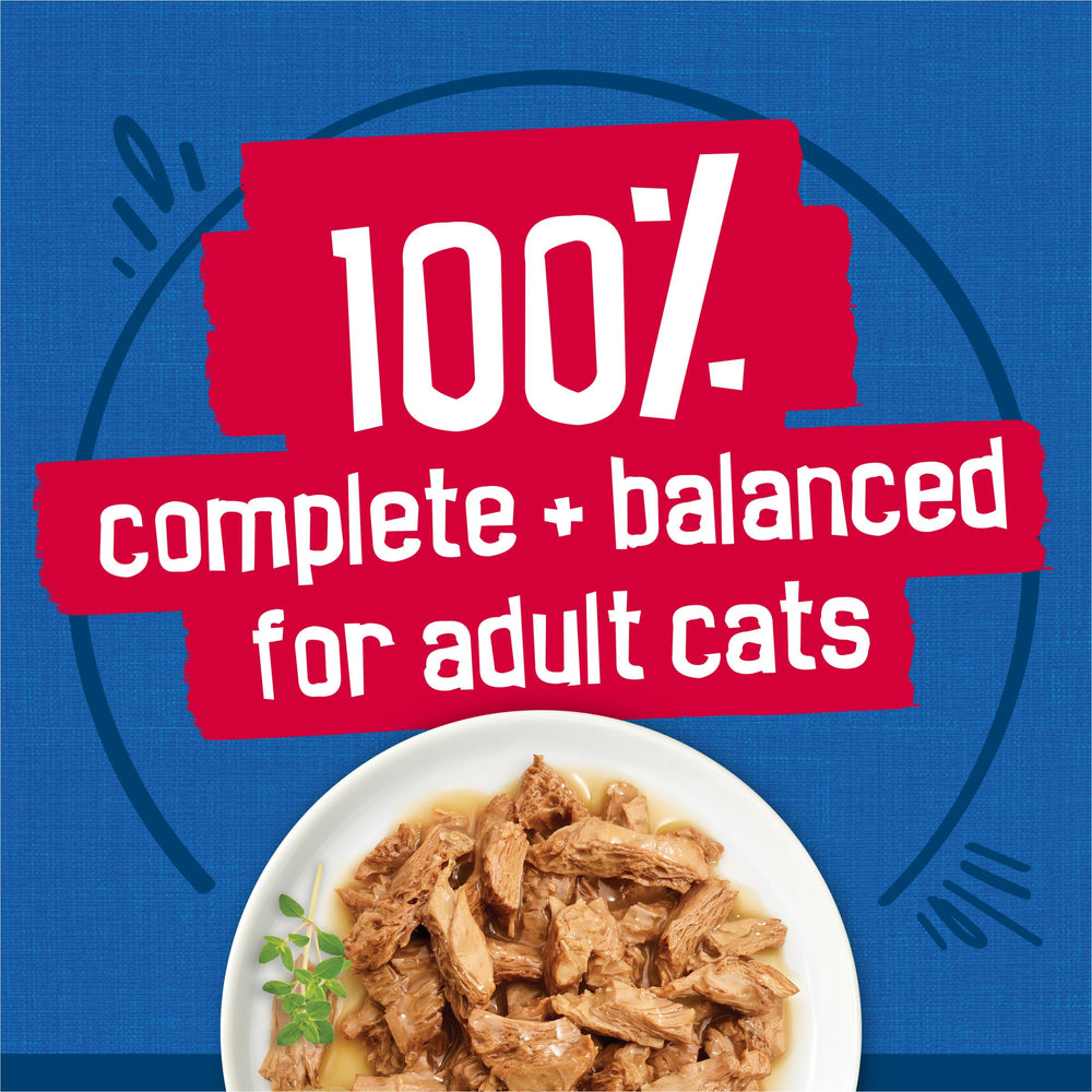 Friskies 24 latas apiladas mostrando variedad de sabores