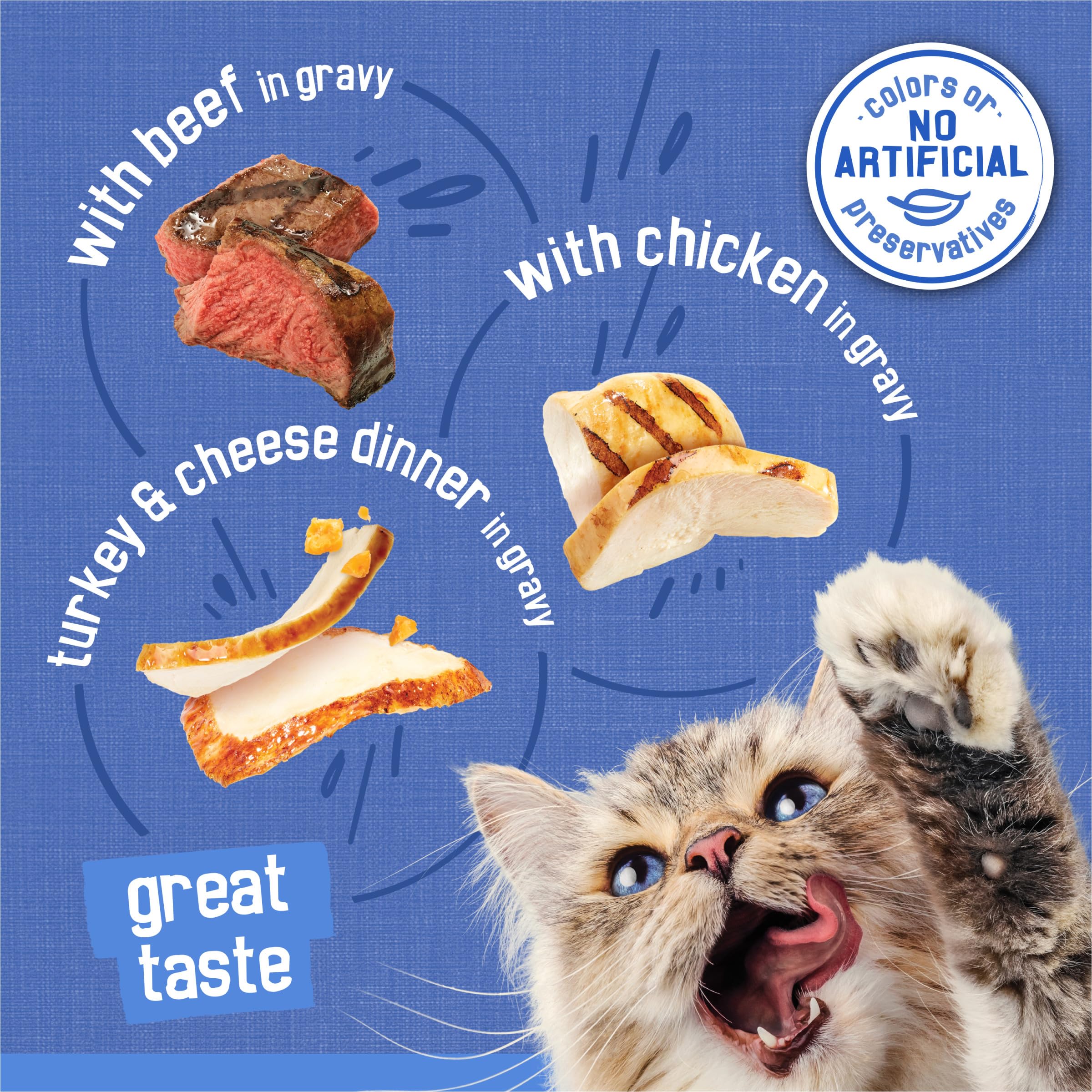 Dueño alimentando a su gato con Friskies mostrando aceptación y conveniencia diaria