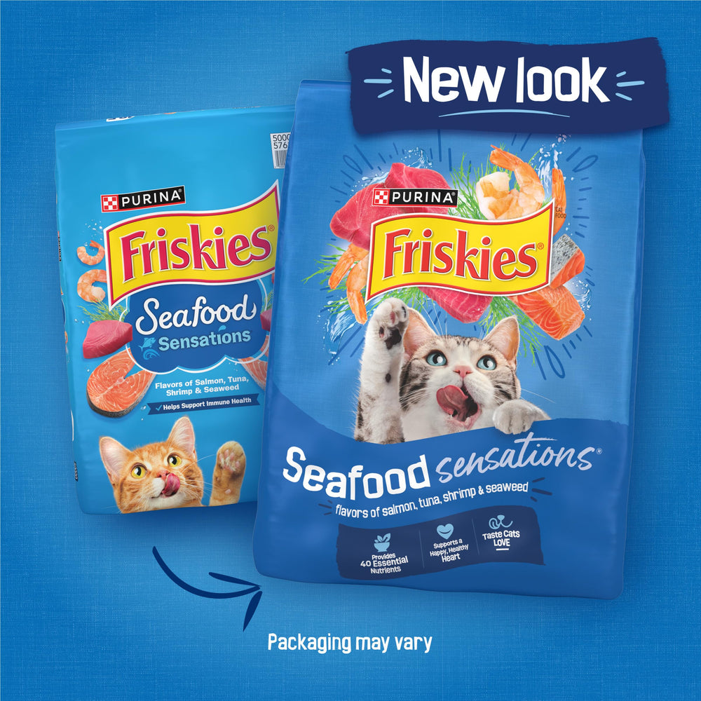 Friskies primer plano del kibble con textura crujiente y atractivo