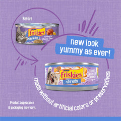 Friskies primer plano de hebras de pavo, textura tentadora