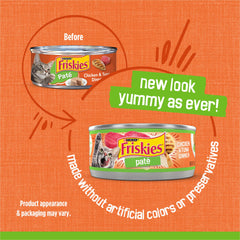 Friskies textura pâté de cerca para distinguir suavidad y facilidad de masticar