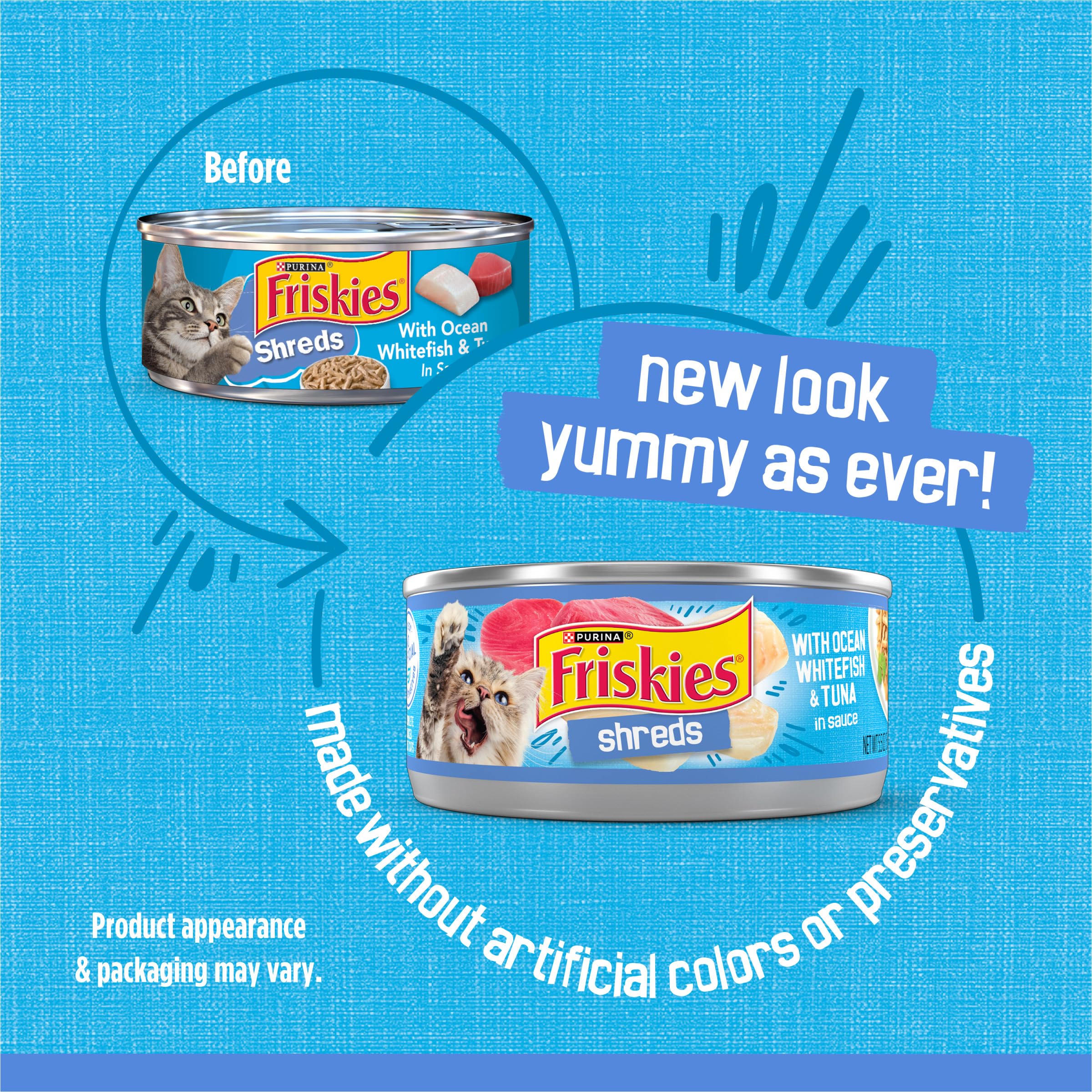 Friskies textura de tiras de pescado cerca que mejora aceptación