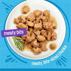 Friskies textura de trocitos en salsa, apetitosos y fáciles de masticar