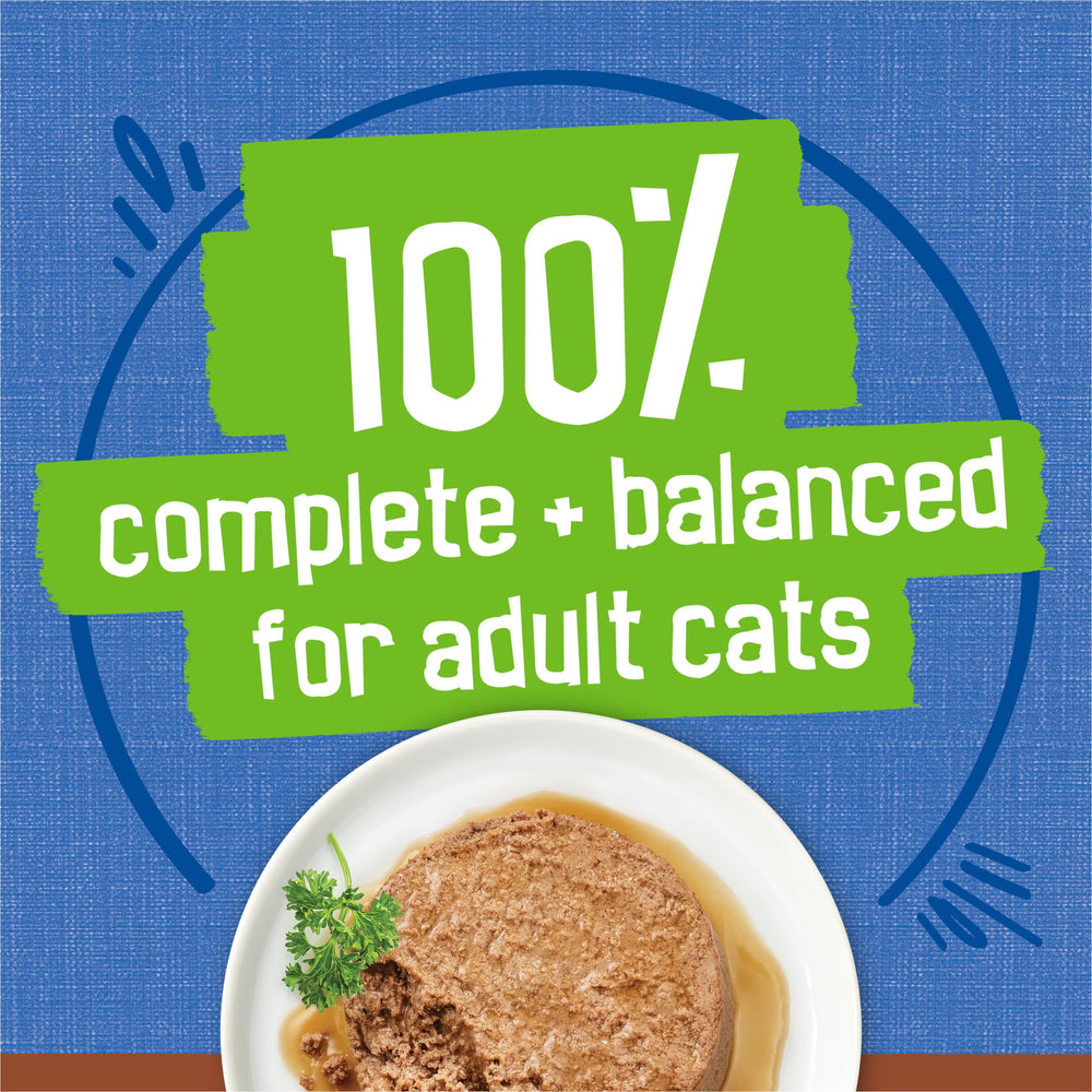 Friskies can label and nutrition panel visible for ingredient and feeding information