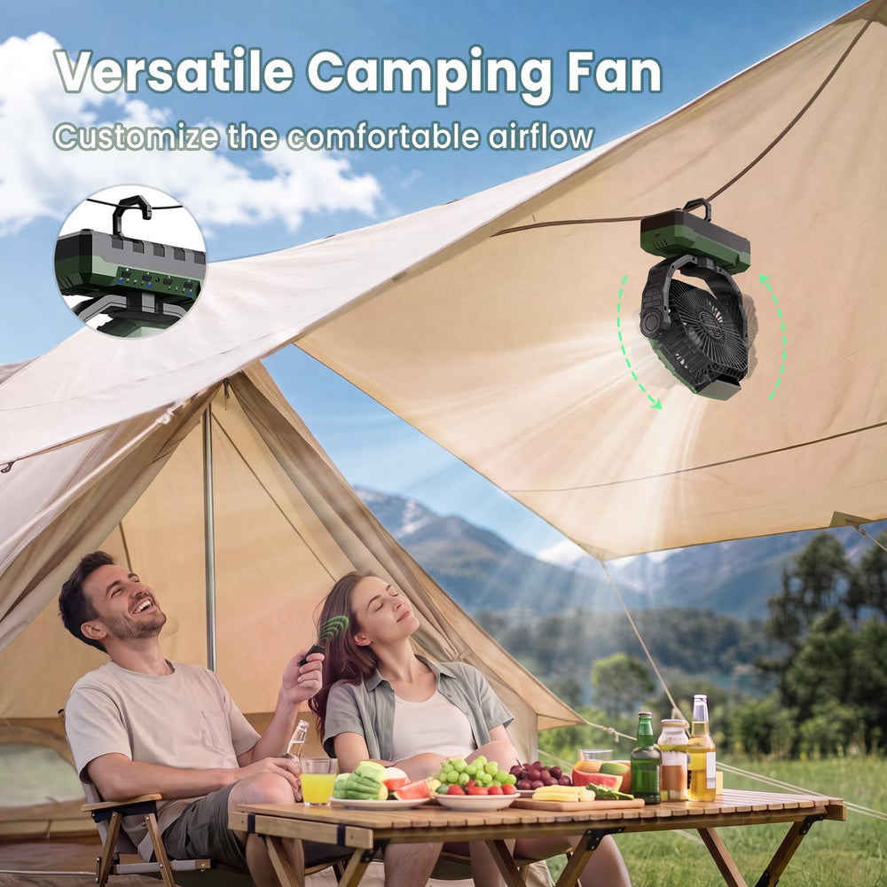 FRIZCOL ventilador junto a smartphone para comparar tamaño y mostrar 24000mAh