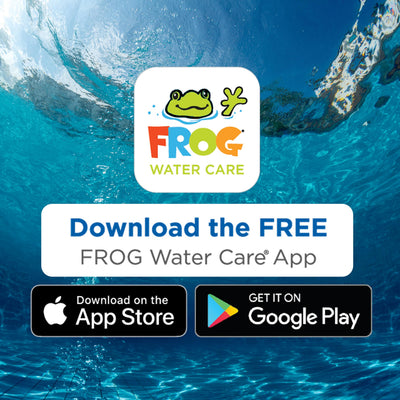 FROG three-pack near a pool highlighting low-maintenance pool care