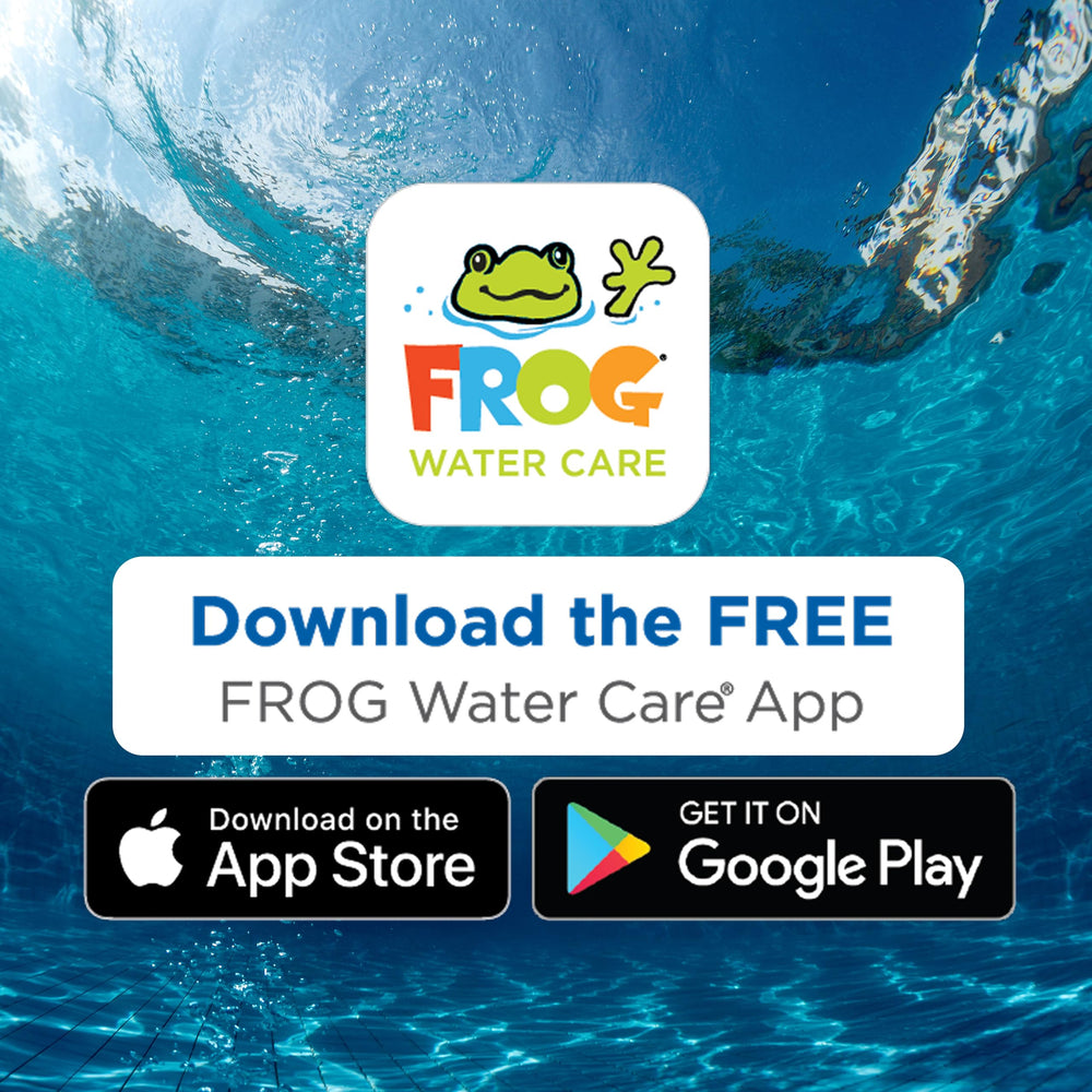 FROG three-pack near a pool highlighting low-maintenance pool care