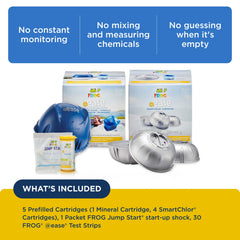 FROG mineral cartridge detail showing long-lasting mineral technology benefit
