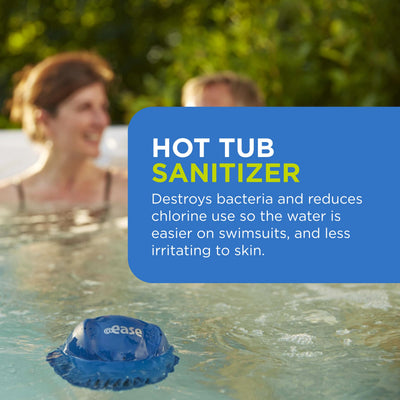 FROG system floating in a hot tub demonstrating hands-off maintenance benefit