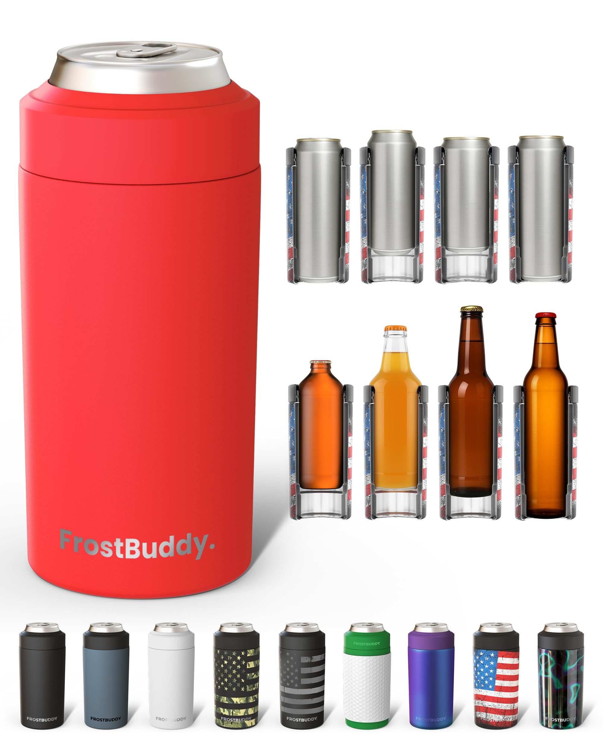 Frost Buddy vista frontal rojo mostrando diseño elegante y ajuste versátil
