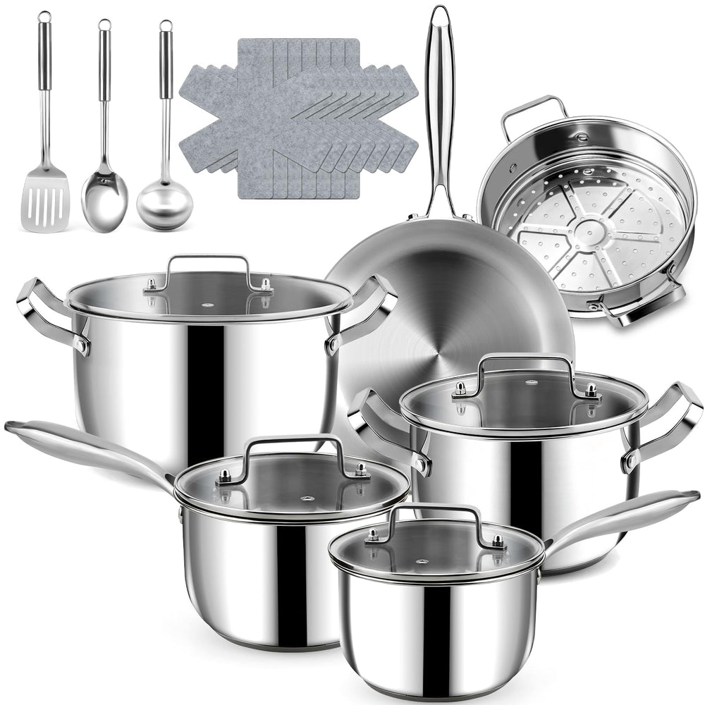 Fruikit front view of 20-piece cookware set showing full contents and organized layout