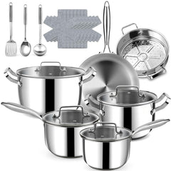 Fruikit front view of 20-piece cookware set showing full contents and organized layout