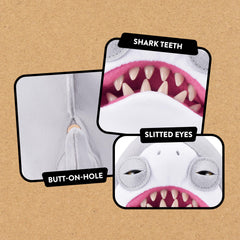 Fuggler Jaws comparado con una mano para mostrar tamaño portátil